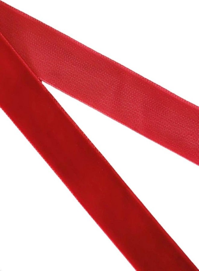 Partunay 40 M Red Velvet Christmas Ribbon 1" for Xmas Gift Wrapping, Art and Craft, Tree and Wreath Decoration - Image 2